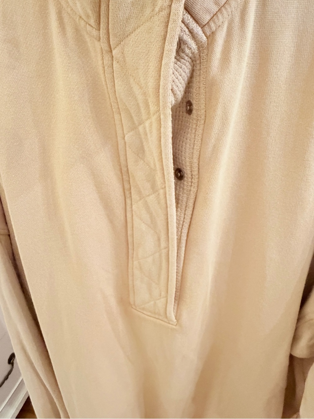 Aerie Cream Snap-Front Waffle Collar Pullover XXL/2X - Picture 4 of 7